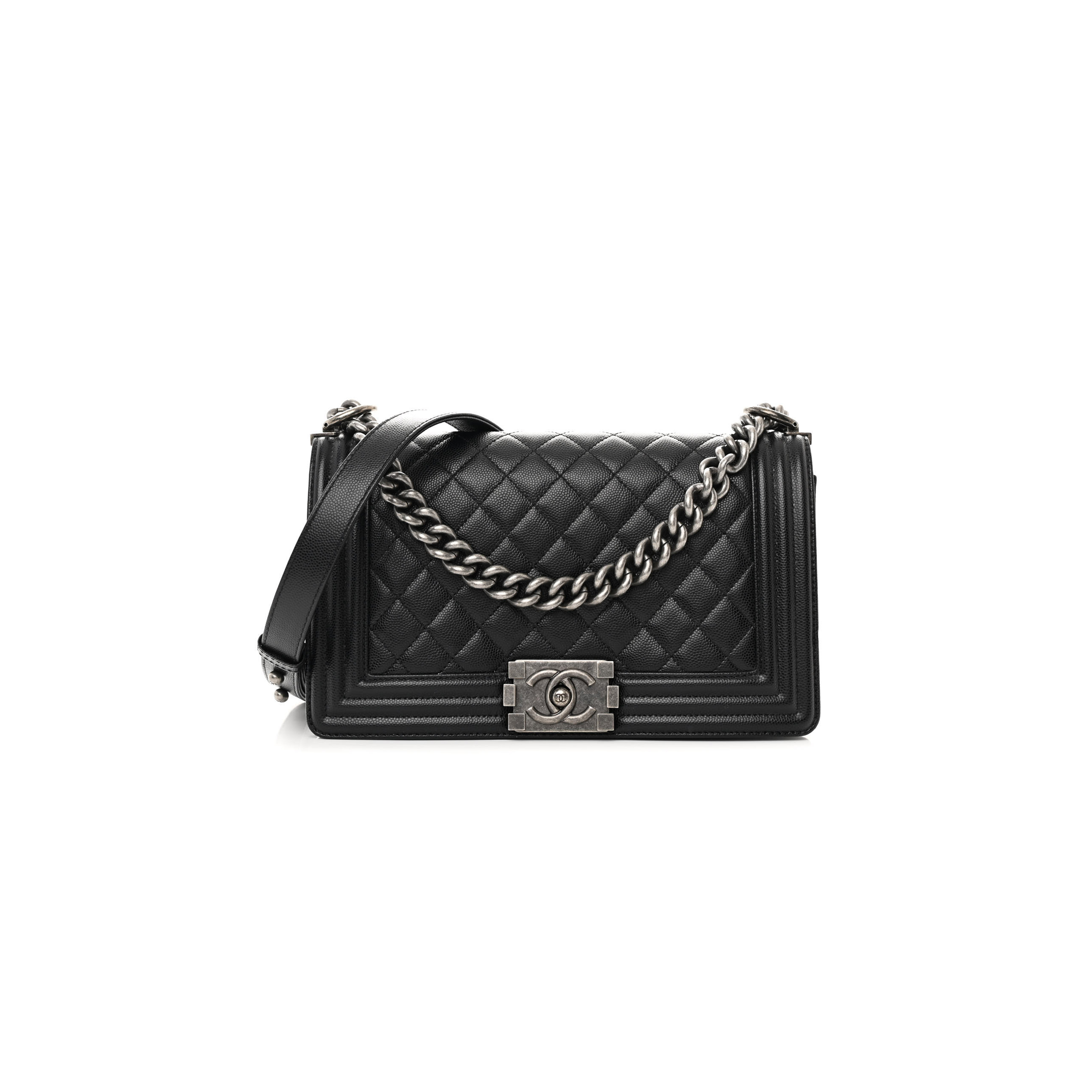 CHANEL MASTER CAVIAR QUILTED MEDIUM BOY FLAP A67086 (25*15*9cm)